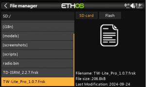 How to Update Built-in and External RF Version in the FrSky ETHOS?